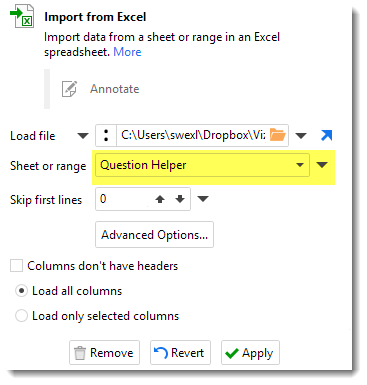 Figure 14 -- Importing the Helper data.