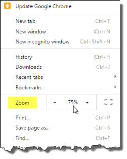 Using Google Chrome's "Zoom" Setting