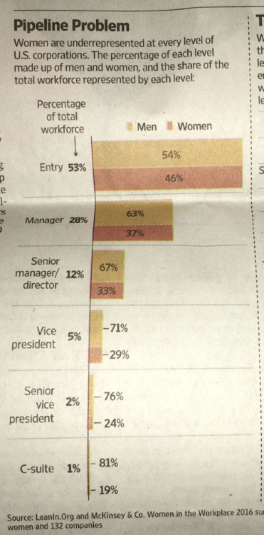 Figure 1 -- Source of inspiration for Junk Charts  and Emma Whyte. From a 2016 survey by LeanIn.org and McKinsey & Co.