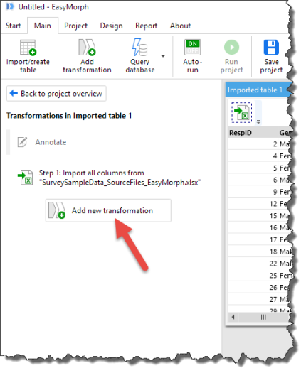 Figure 4 -- Adding a new transformation