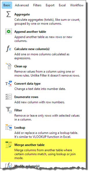 Figure 12 -- This is how you do a Join in EasyMorph.