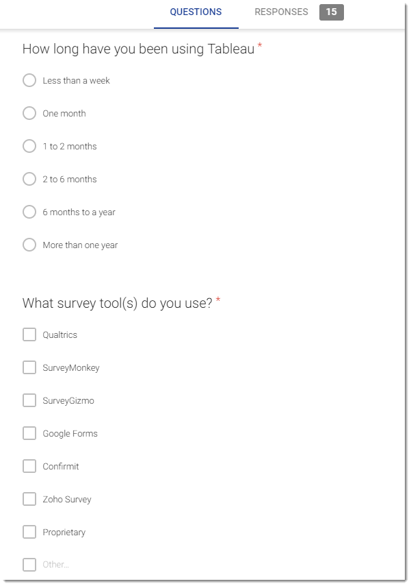 Google forms and survey data