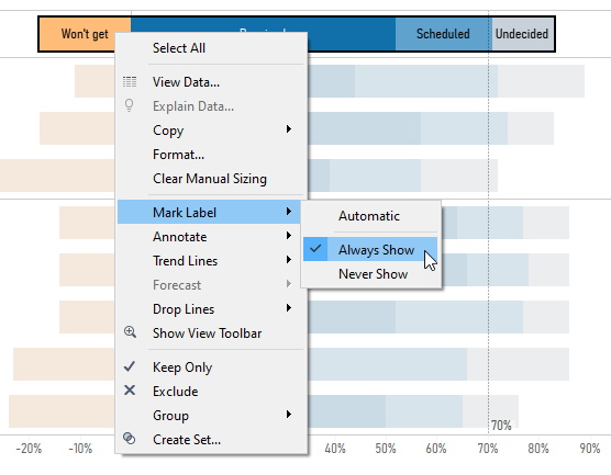 Indicating which labels you want to show in Tableau