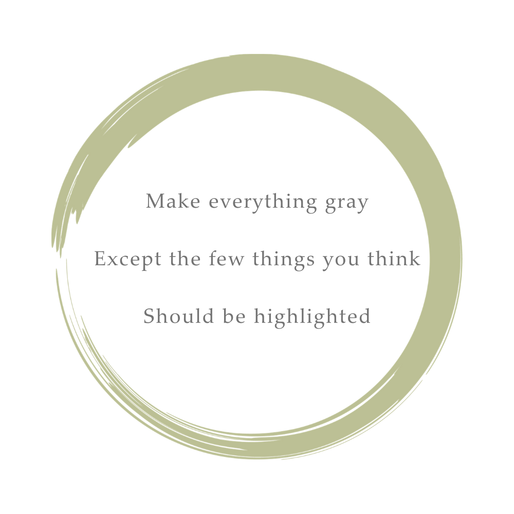Zen symbol surrounding the haiku I've written about color